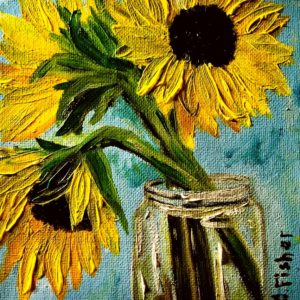 Sunflowers in a Jar - Oil